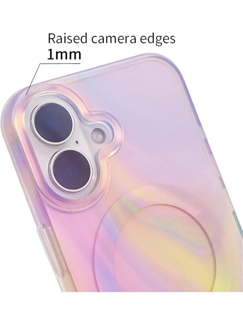 Iridescent Pastel Marble Magnetic iPhone 16 Case | Shockproof MagSafe Compatible